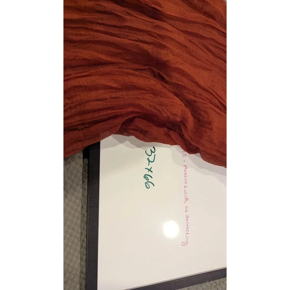 Gauze‎ Scarf OS Rust Orange Crinkle Mesh Sheer Boho Lightweight Wrap Ethereal